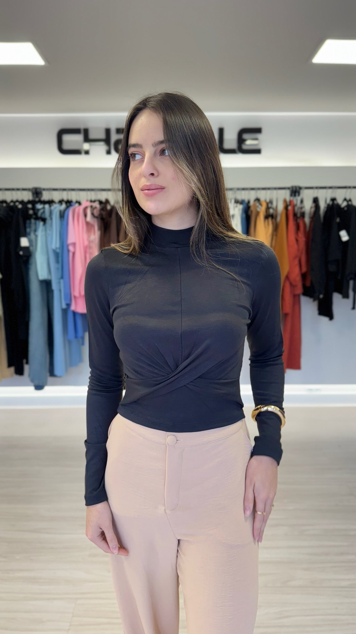 Cropped Manga Longa