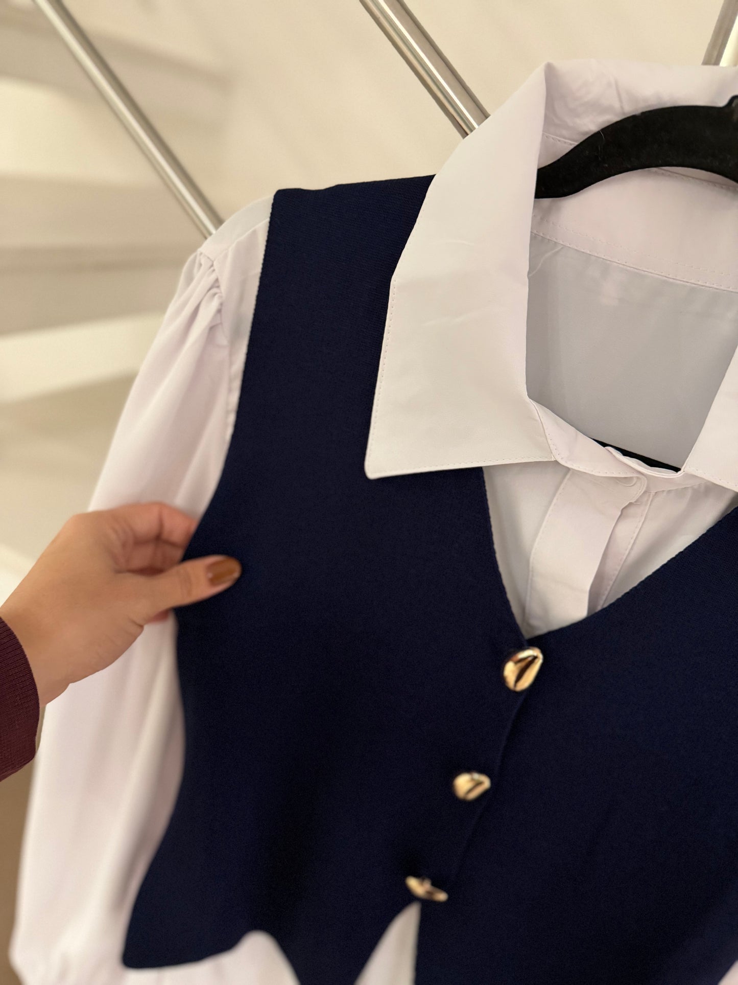 Colete Tricô + Camisa