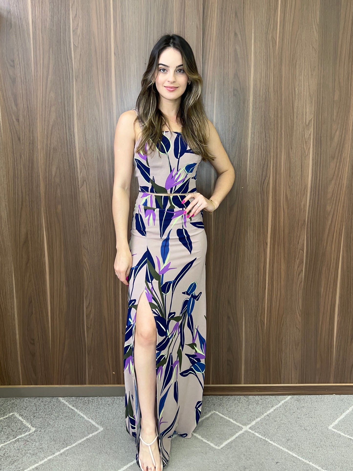 Saia longa estampada