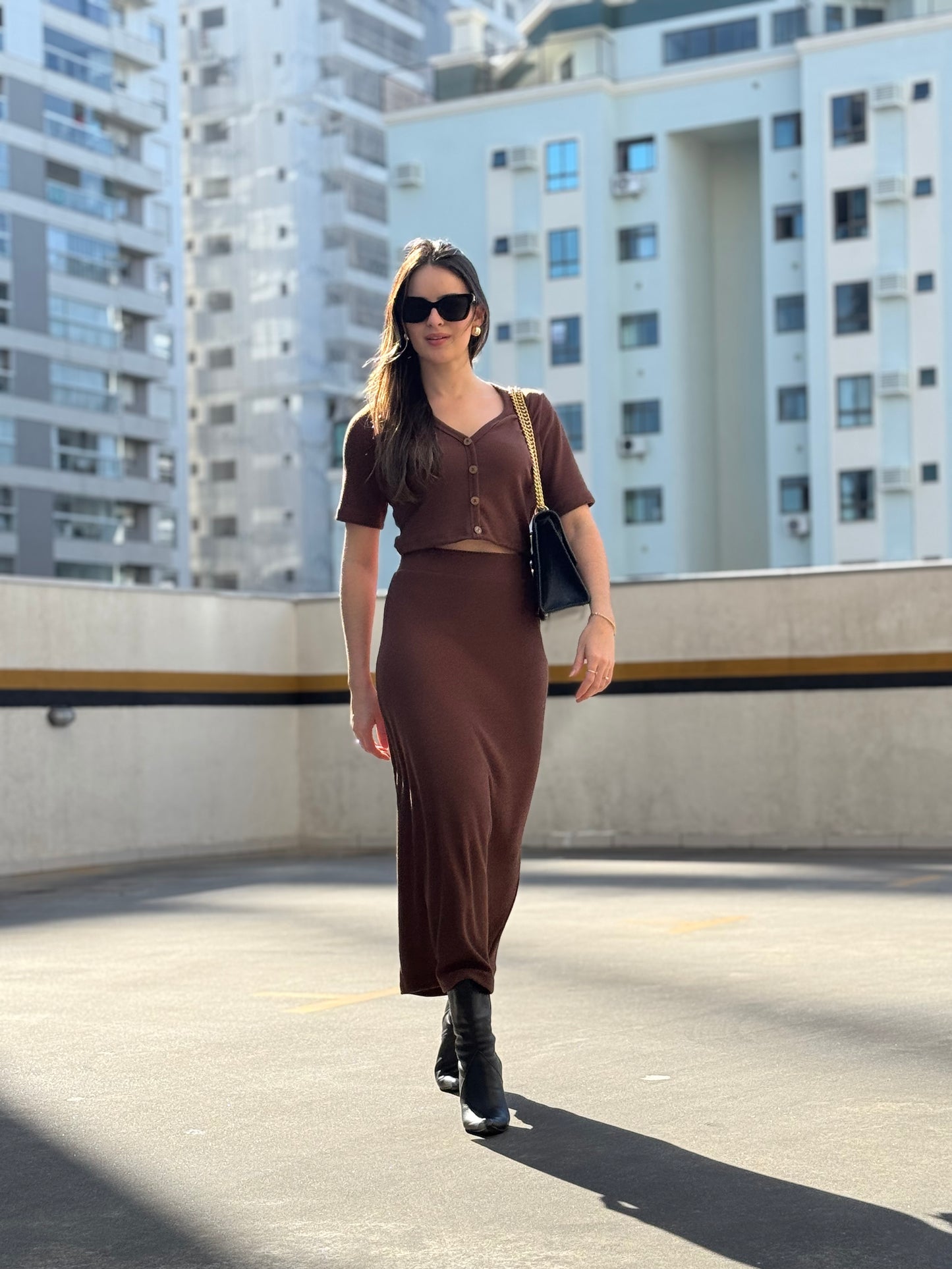 Cropped Malha Canelada