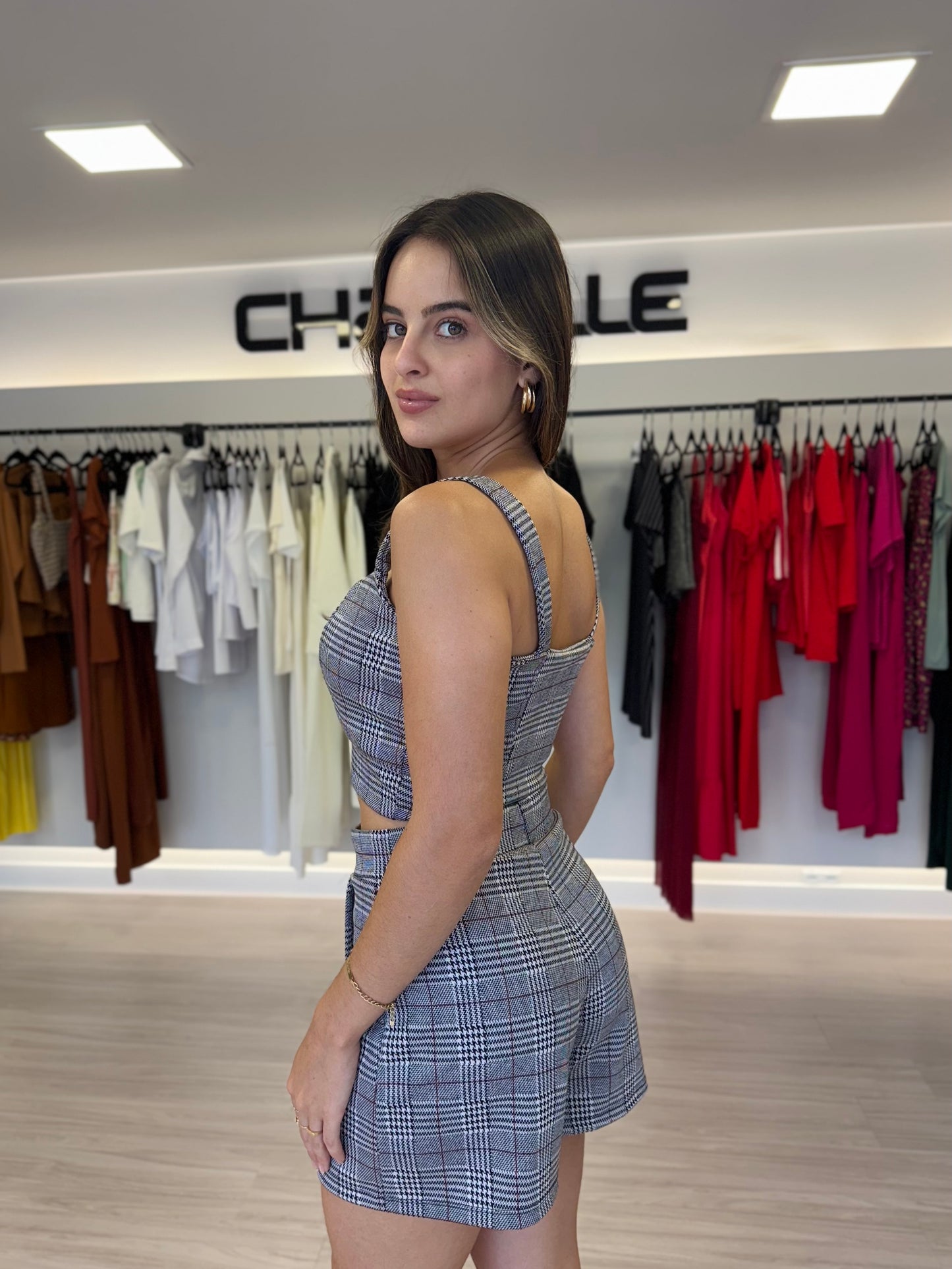 Cropped Malha Jacquard