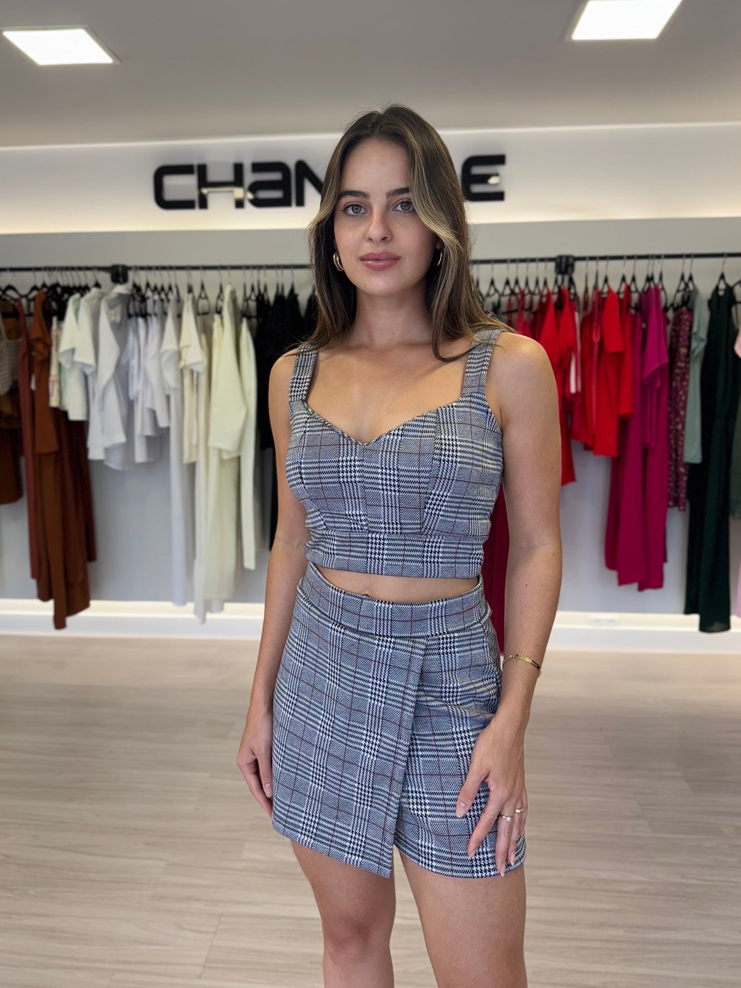 Cropped Malha Jacquard