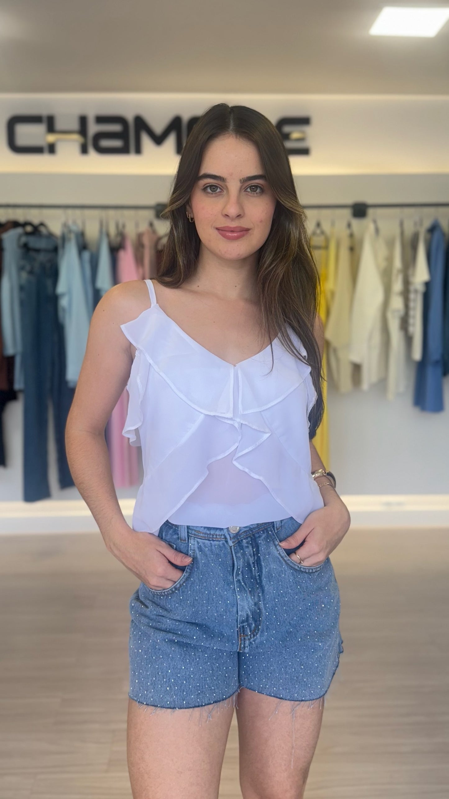 Blusa Alça Chiffon
