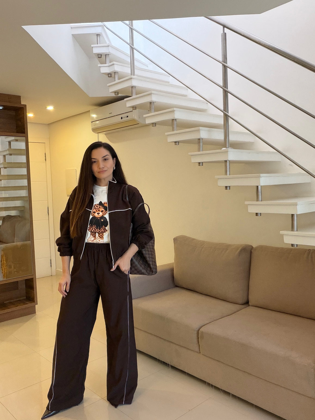 Conjunto Calça Wide Leg e Jaqueta