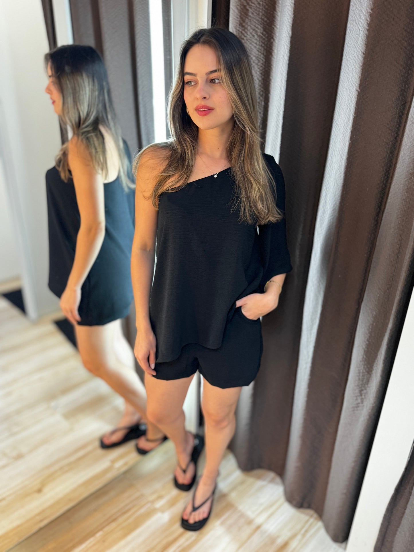 Short Braguilha Crepe