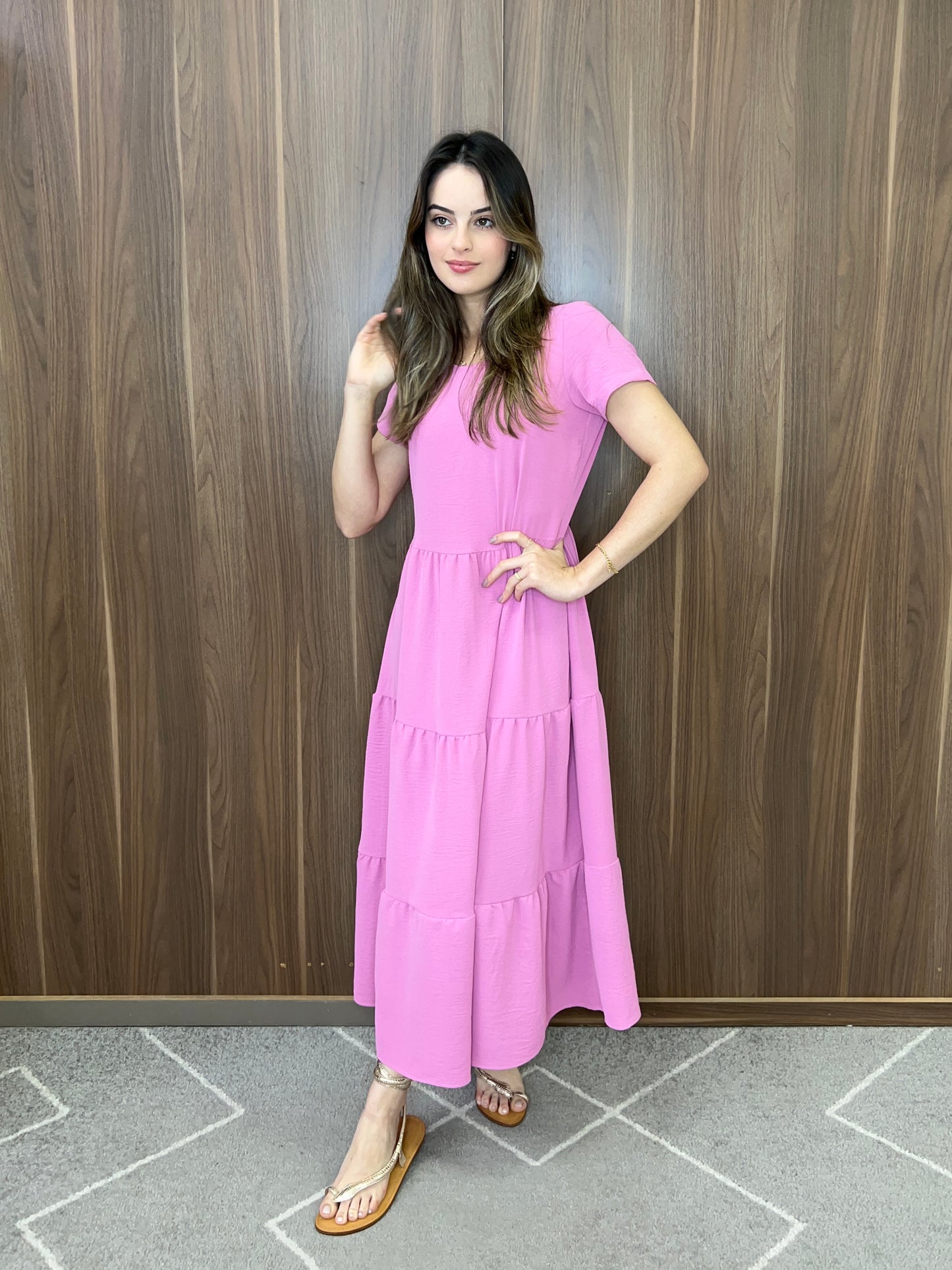 Vestido midi camadas