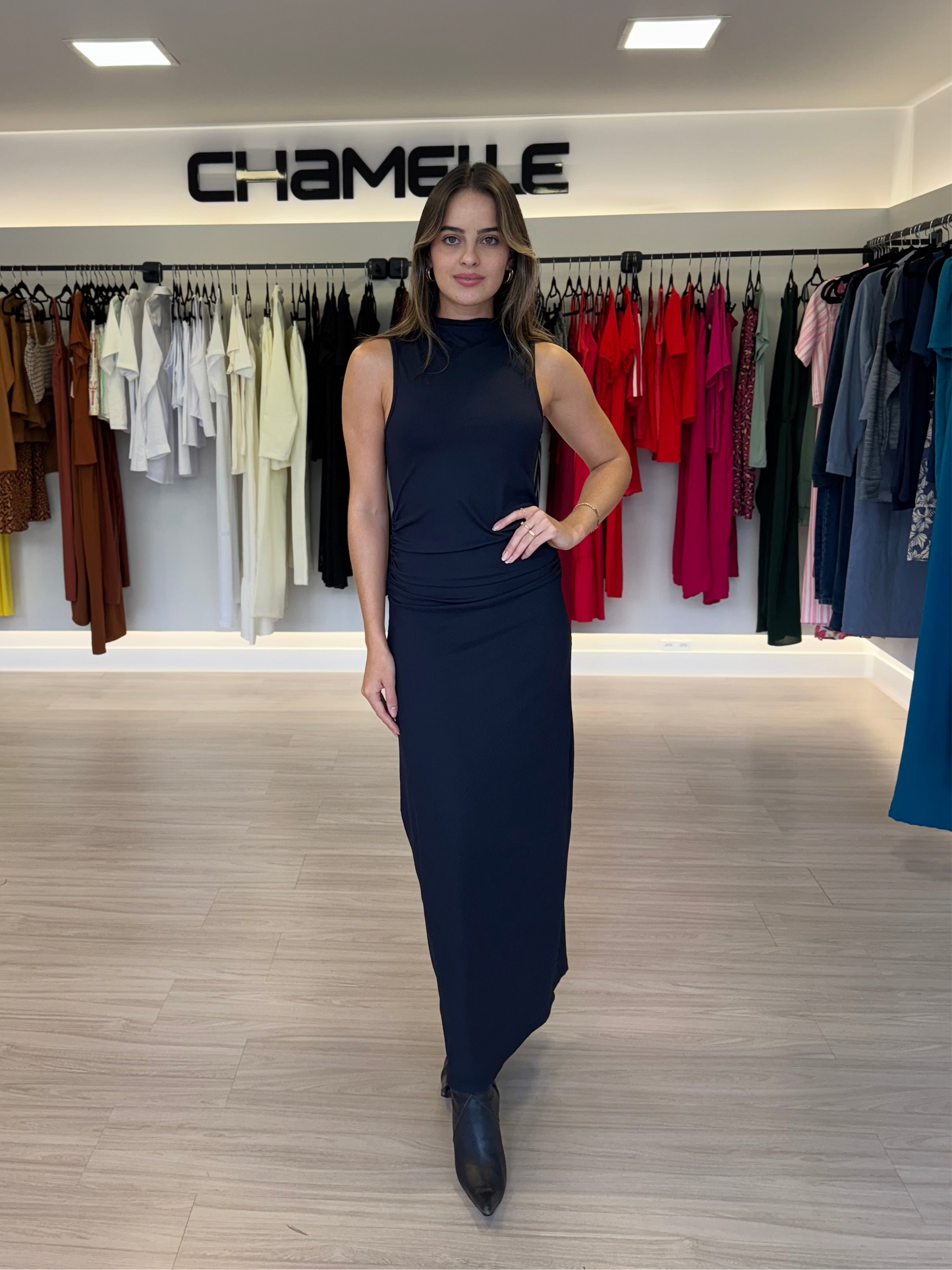 Vestido Midi Canelado