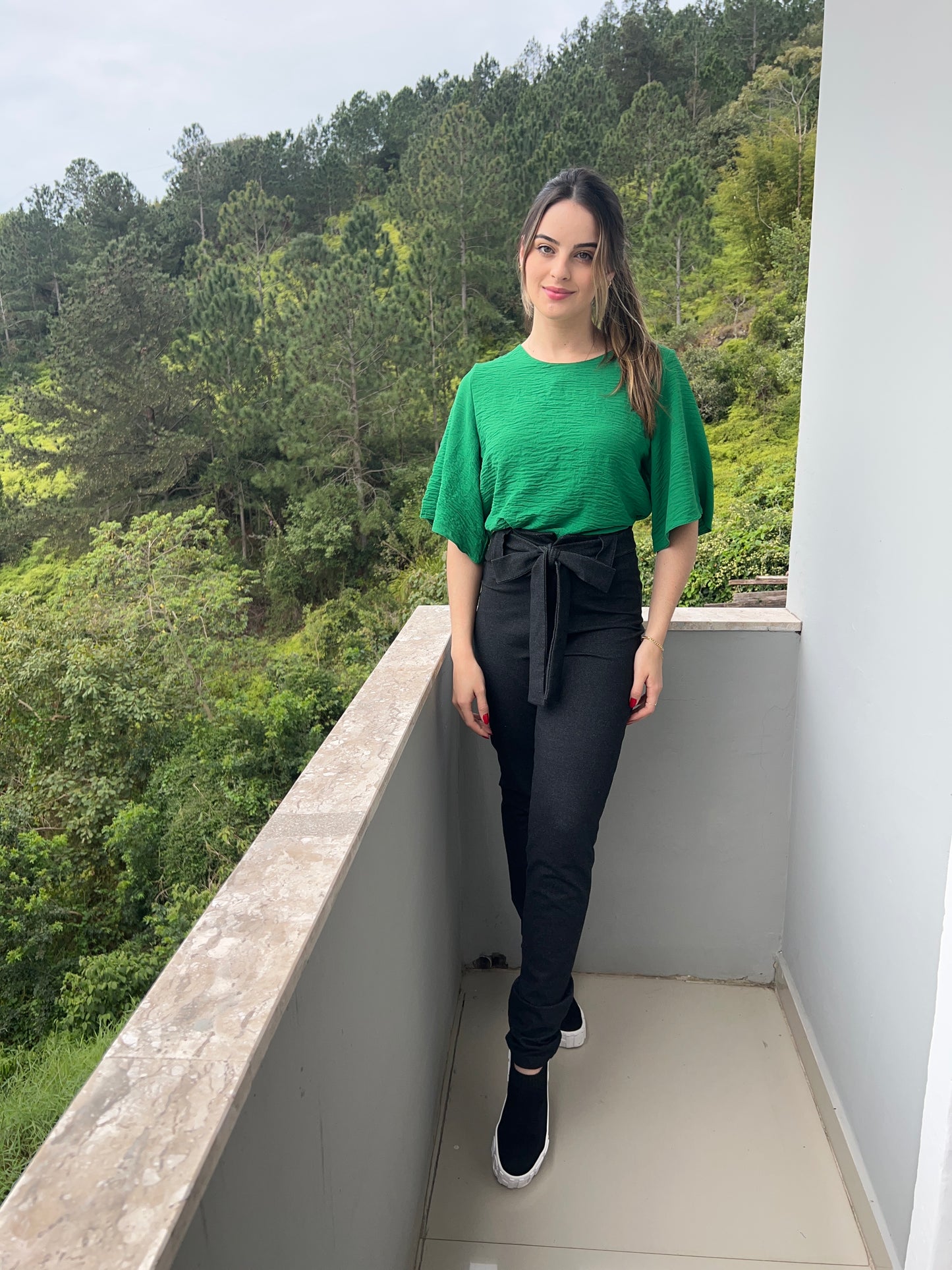Calça malha denim