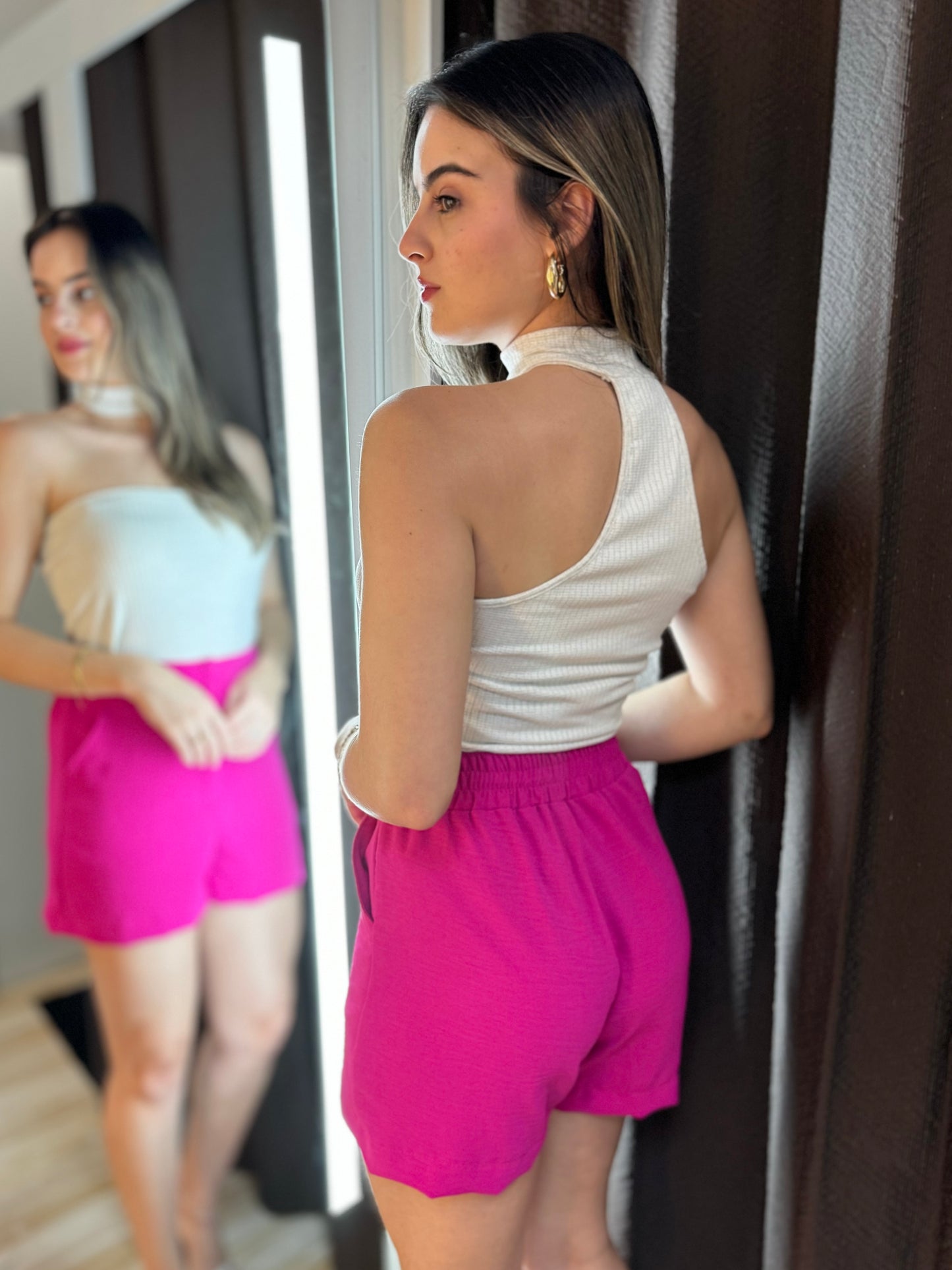 Short Braguilha Crepe