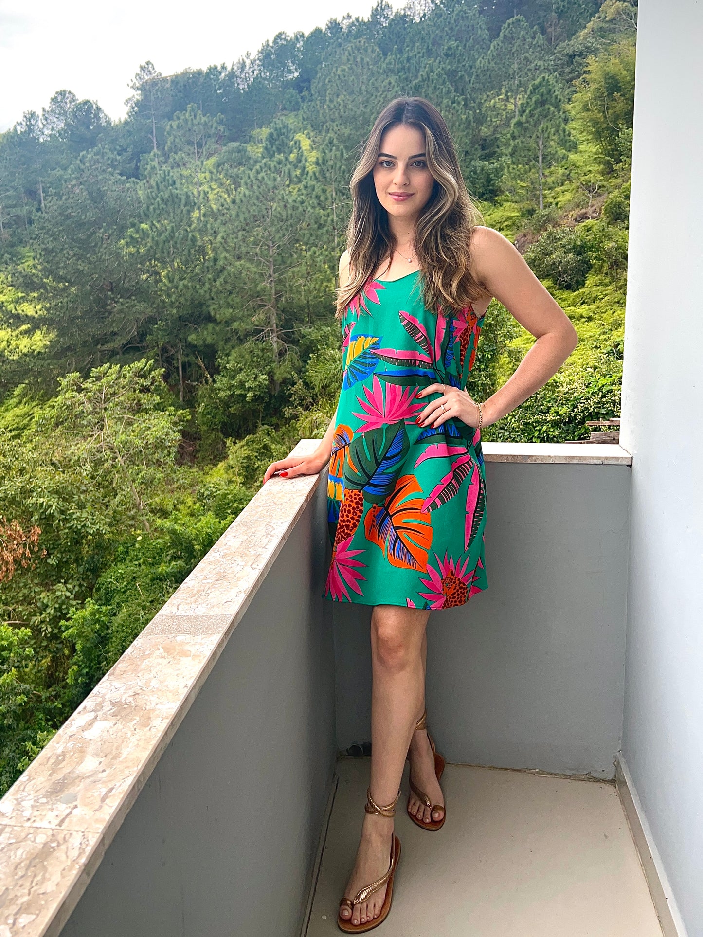 Vestido curto estampado