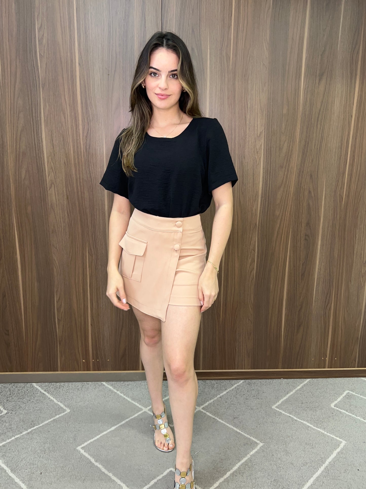 Short saia bolso cargo