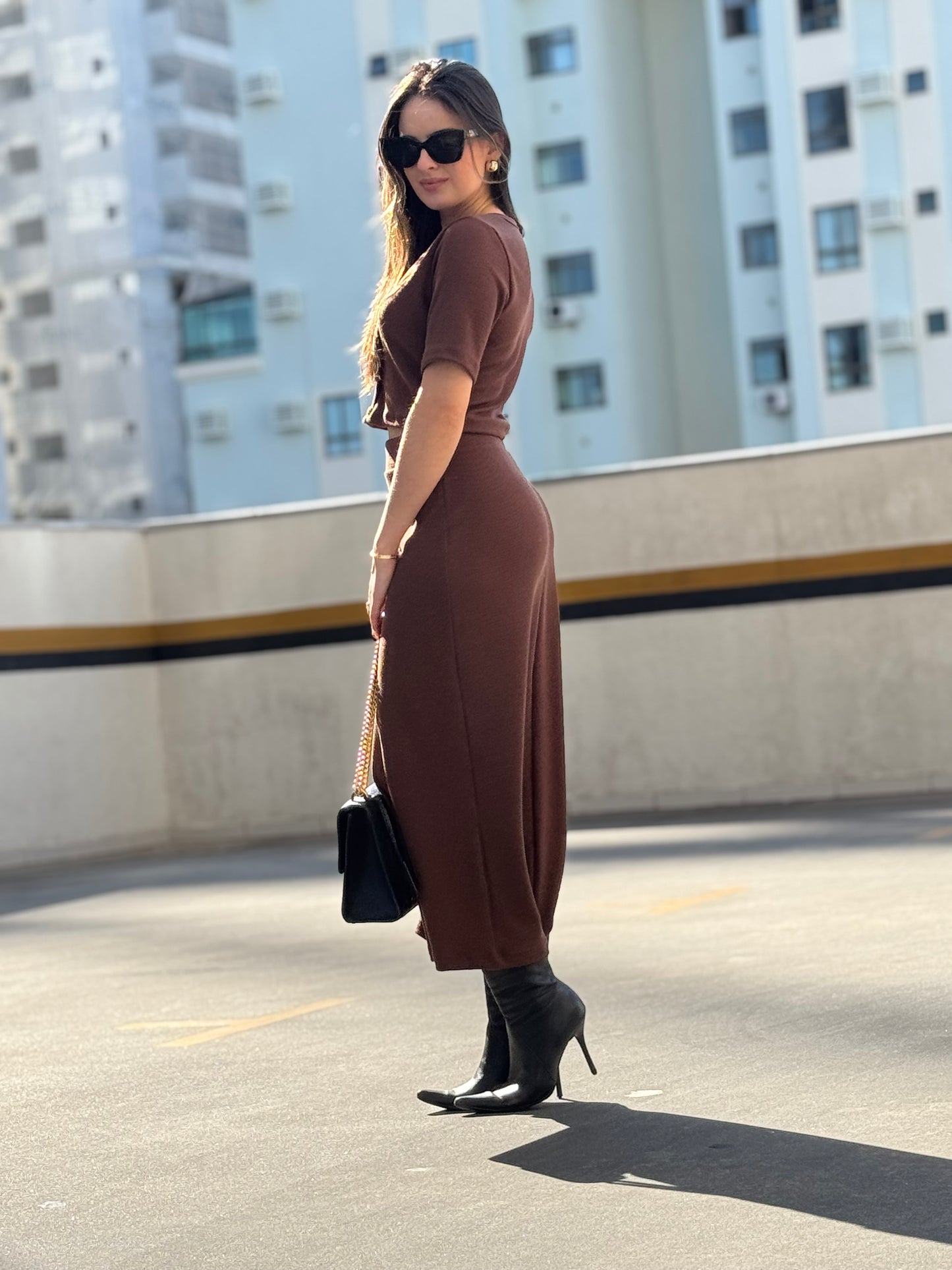 Cropped Malha Canelada