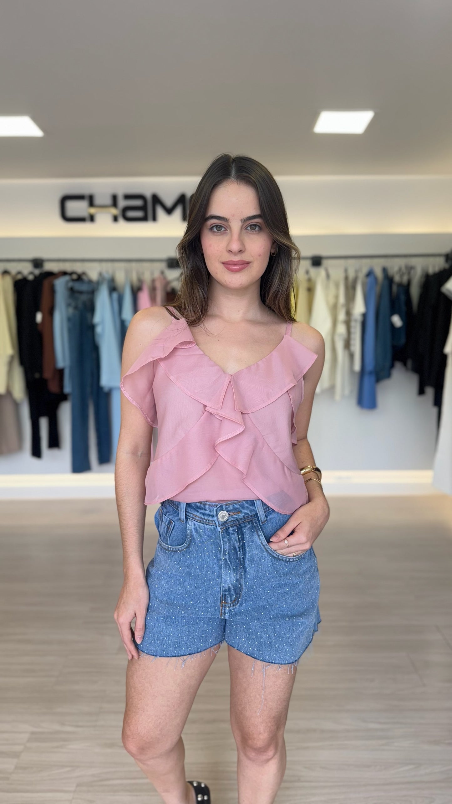 Blusa Alça Chiffon