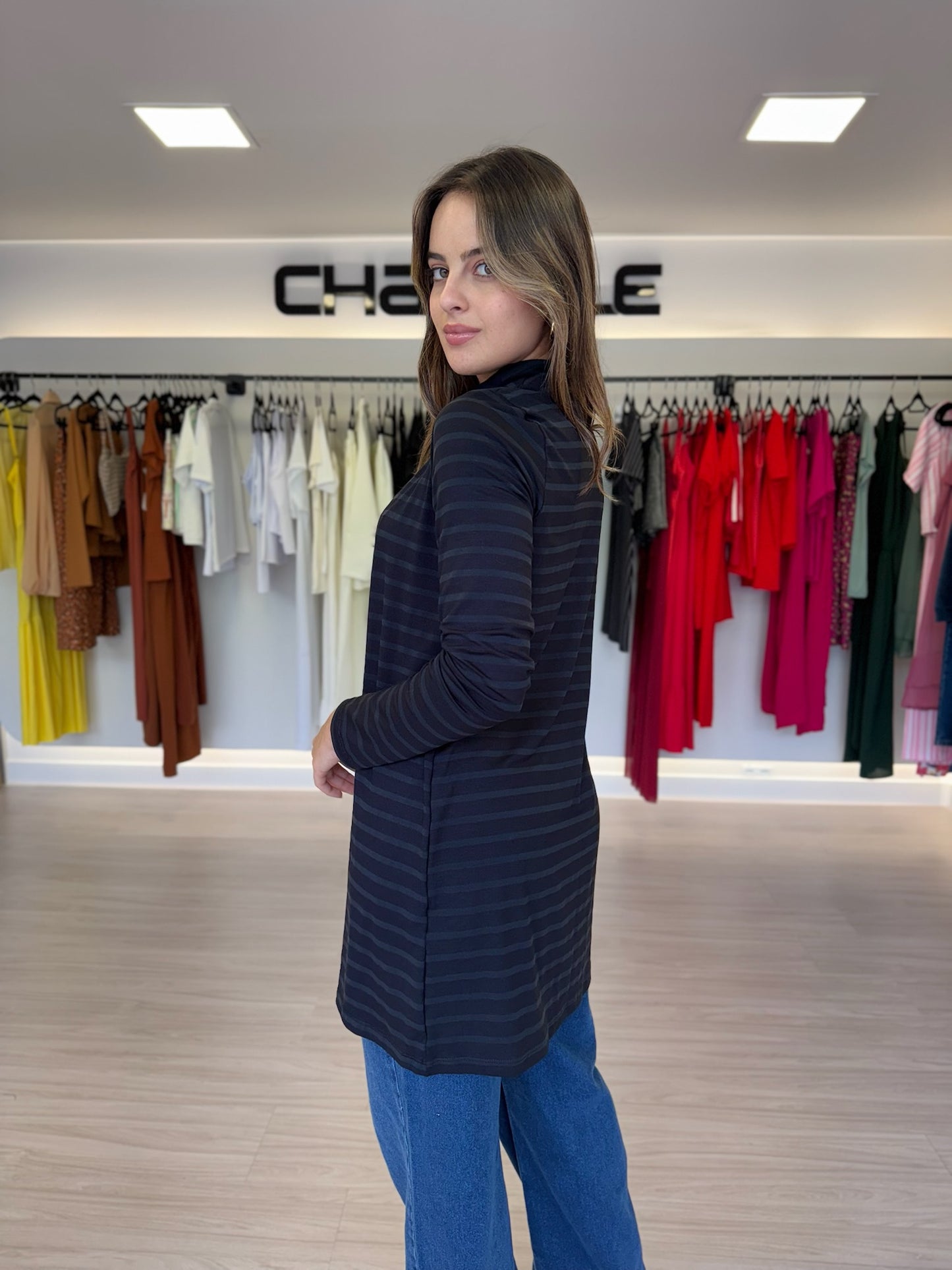 Cardigan Viscolycra Listrado