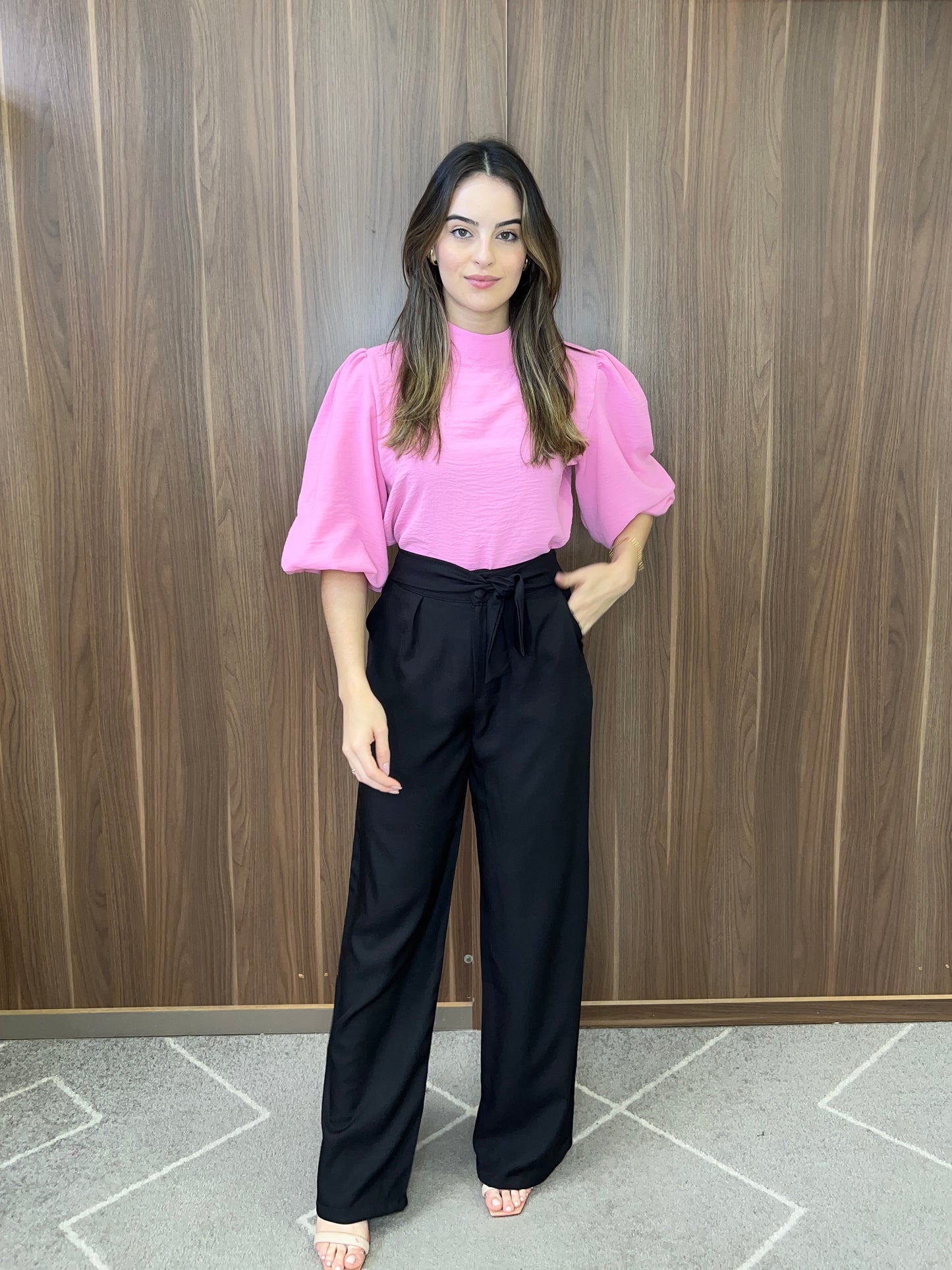 Wide leg visco crepe