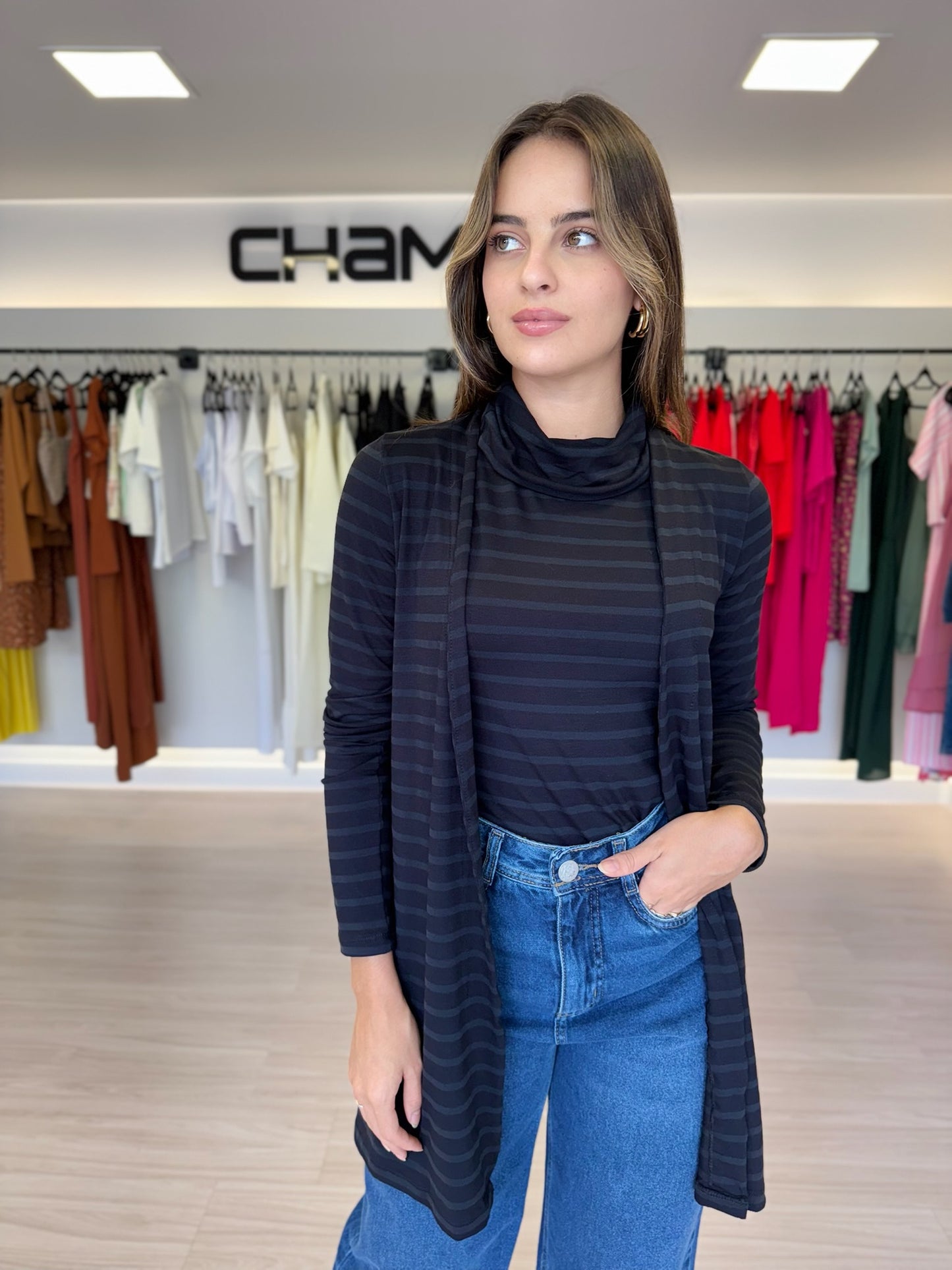 Cardigan Viscolycra Listrado