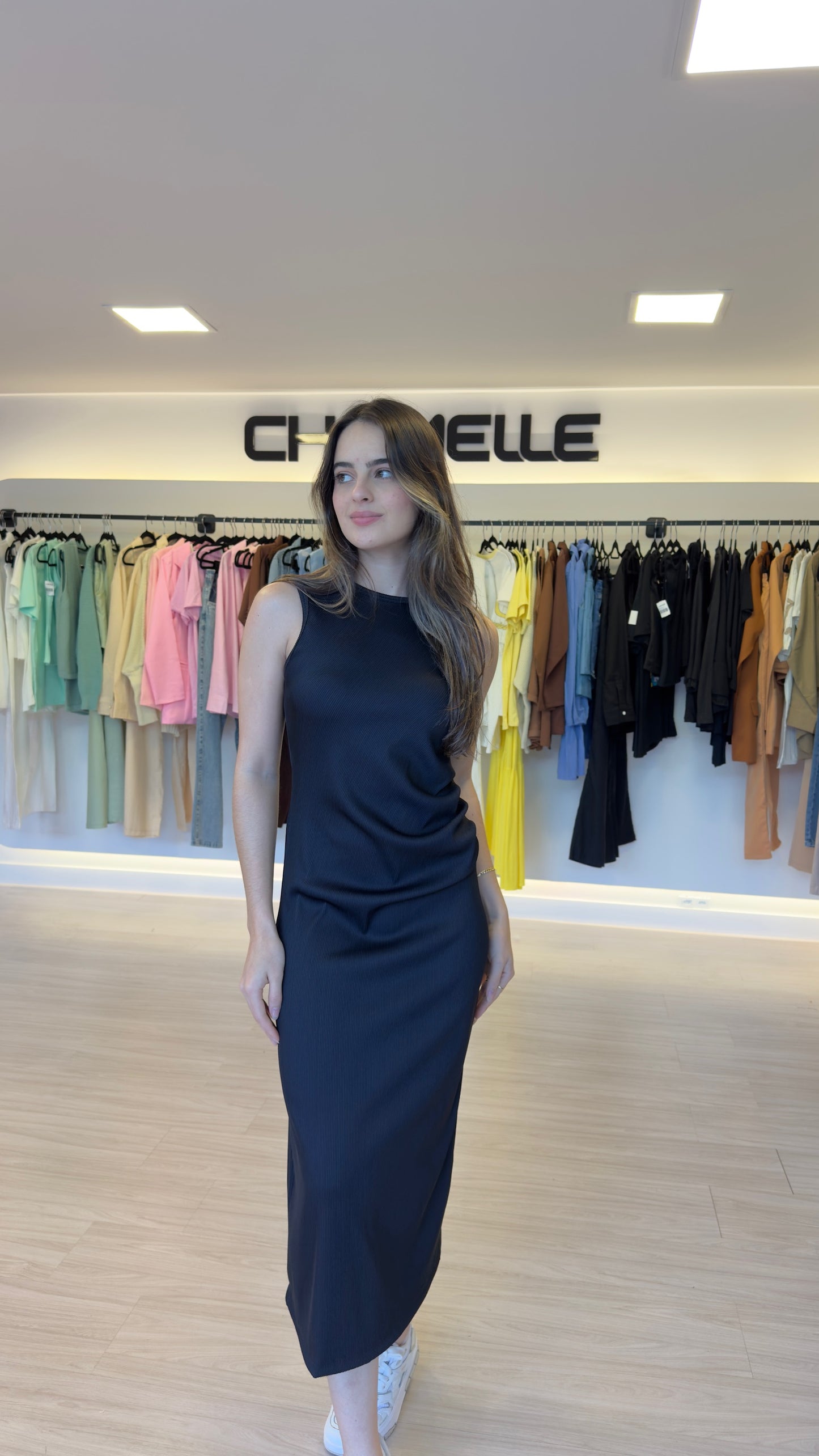 Vestido Midi Canelado