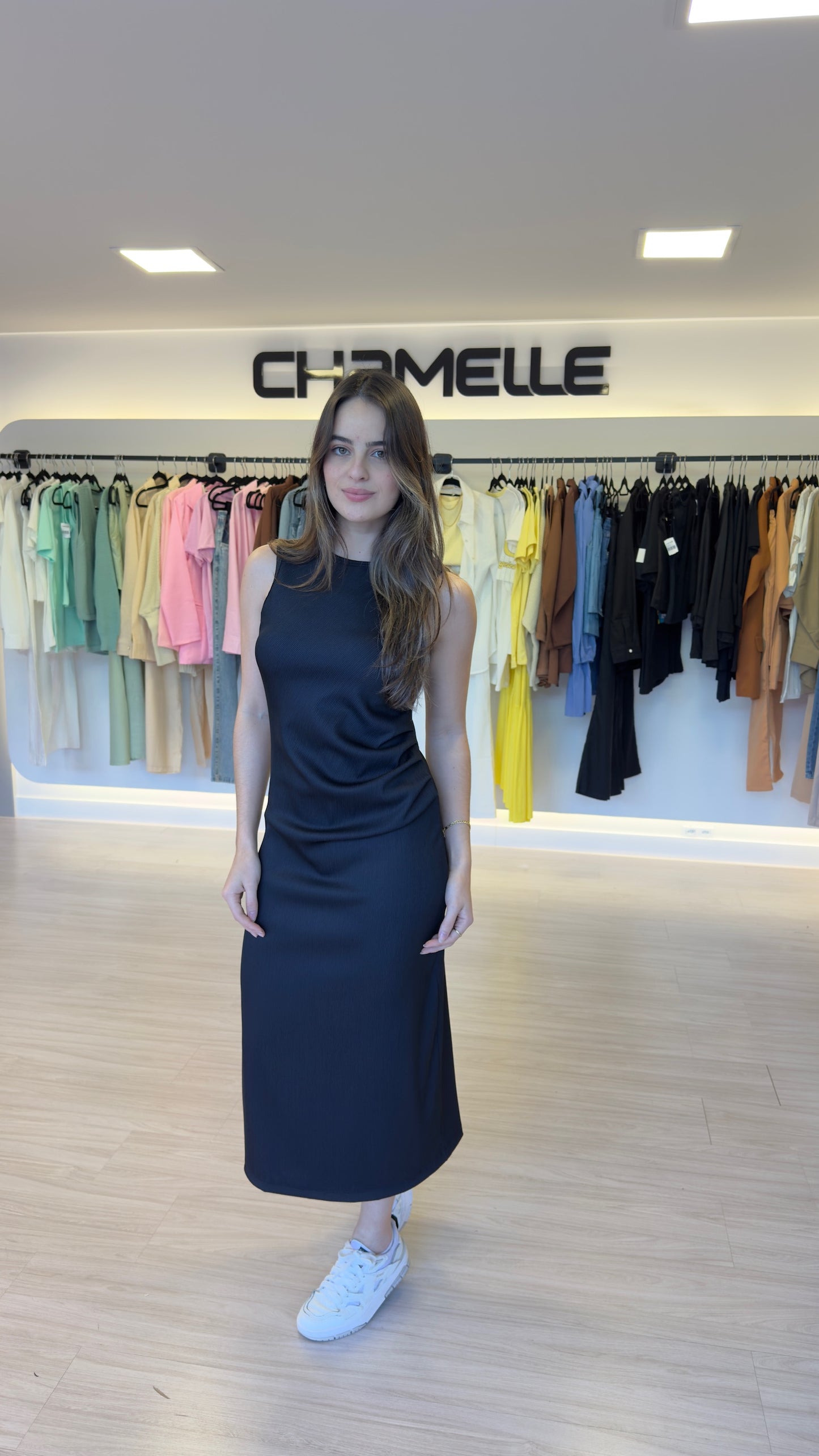 Vestido Midi Canelado