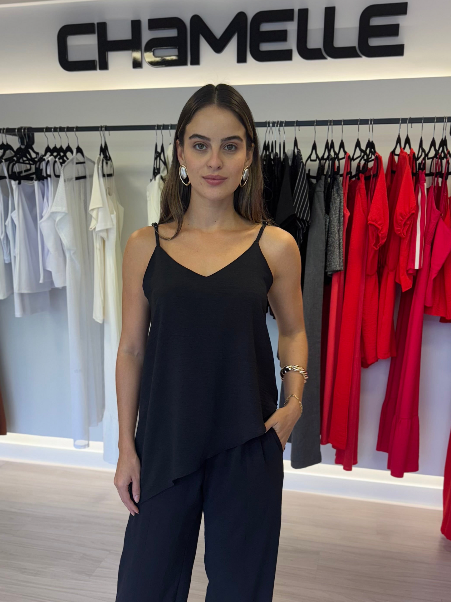Blusa Assimétrica Crepe
