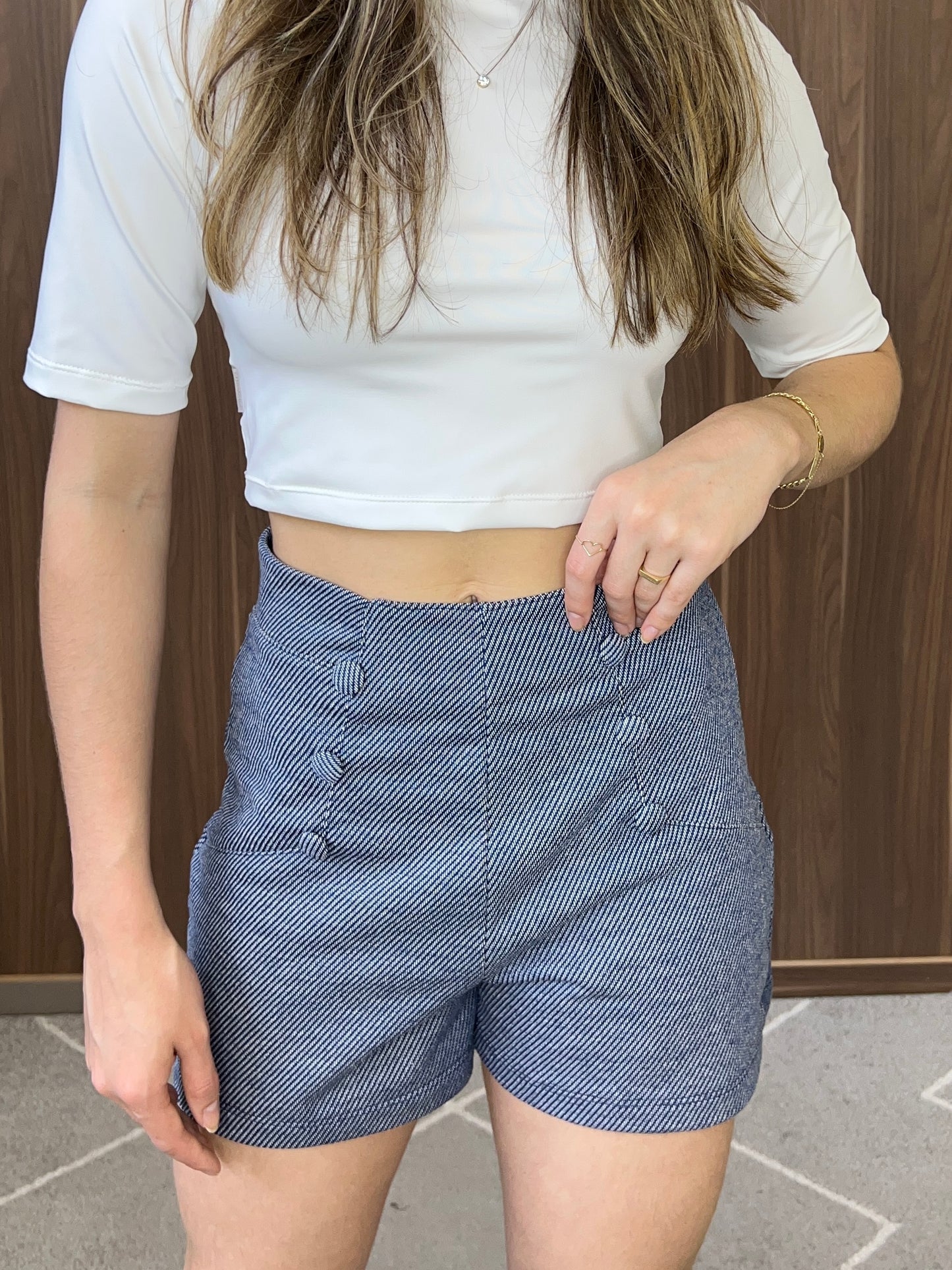 Short malha denim