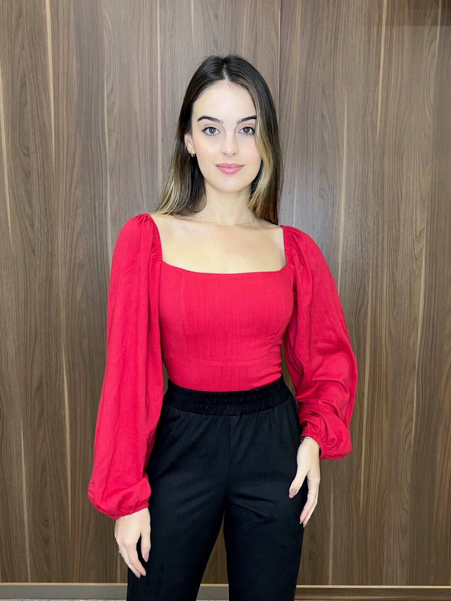 Blusa manga bufante