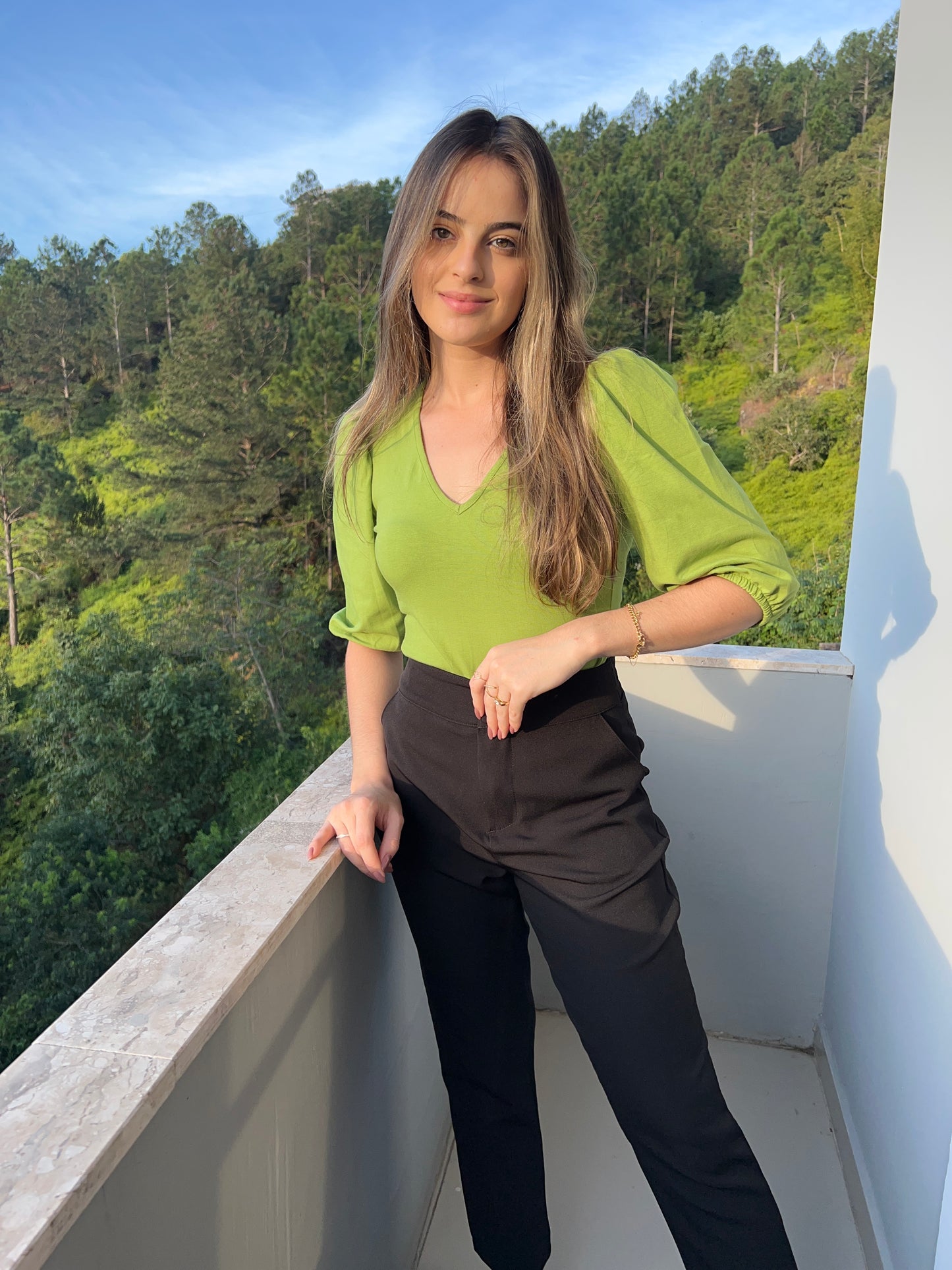 Blusa cotton manga bufante