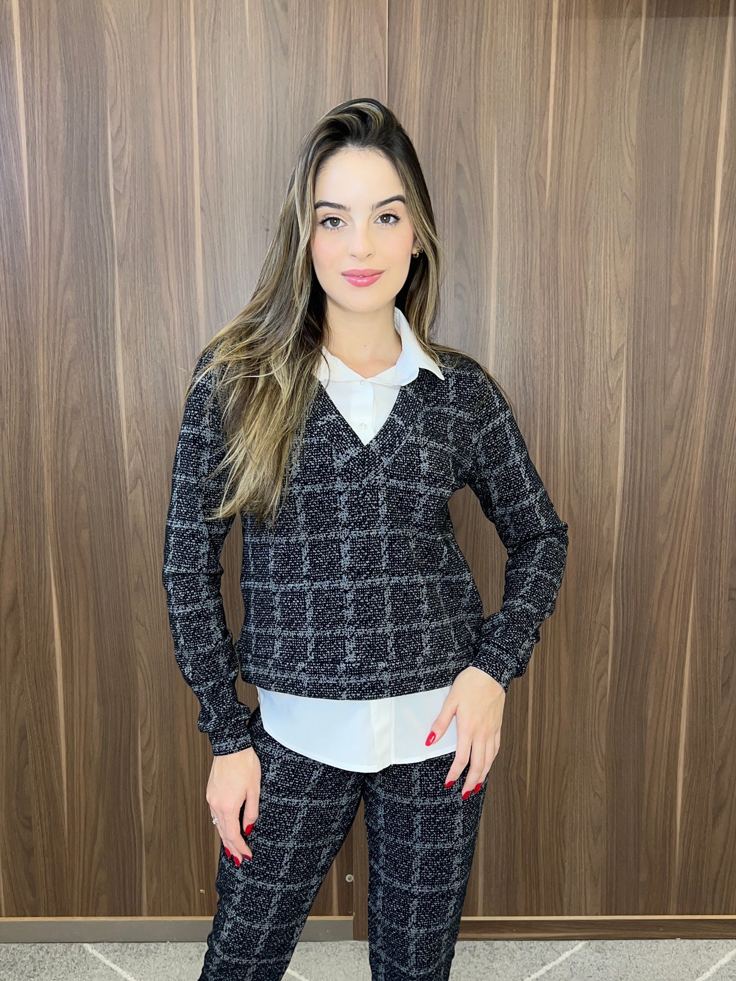 Blusa sobreposição