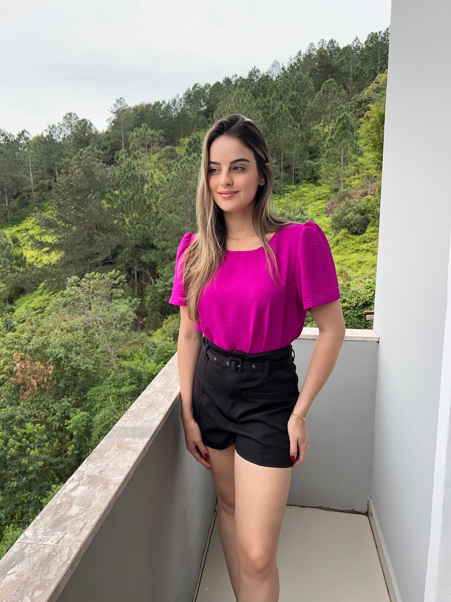 Blusa cey manga bufante