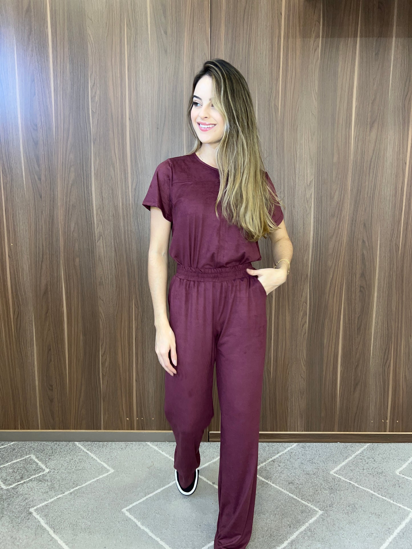 Wide leg suede