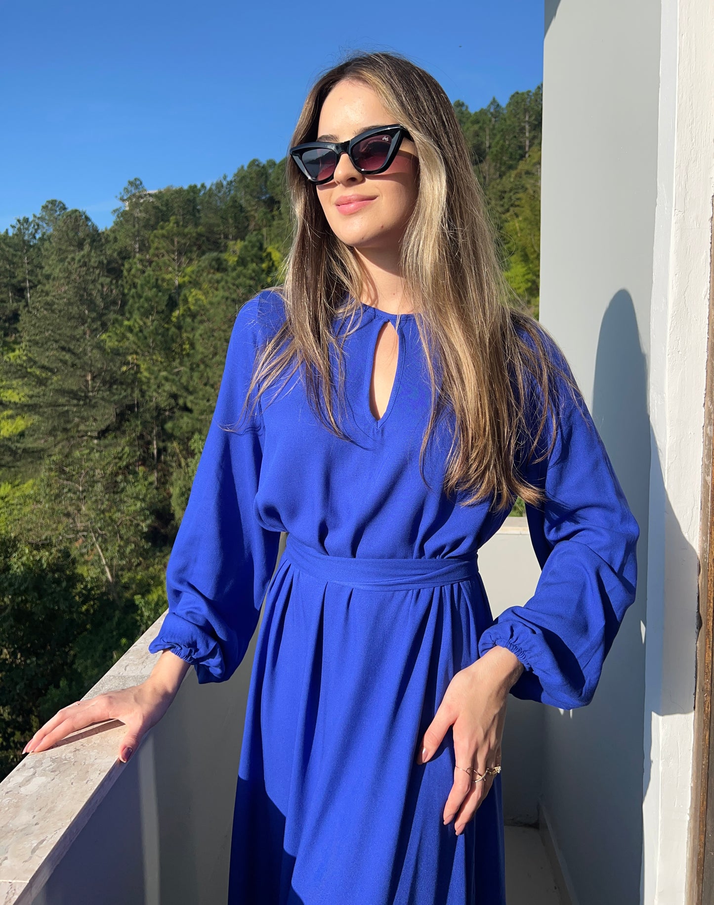 Vestido midi twill