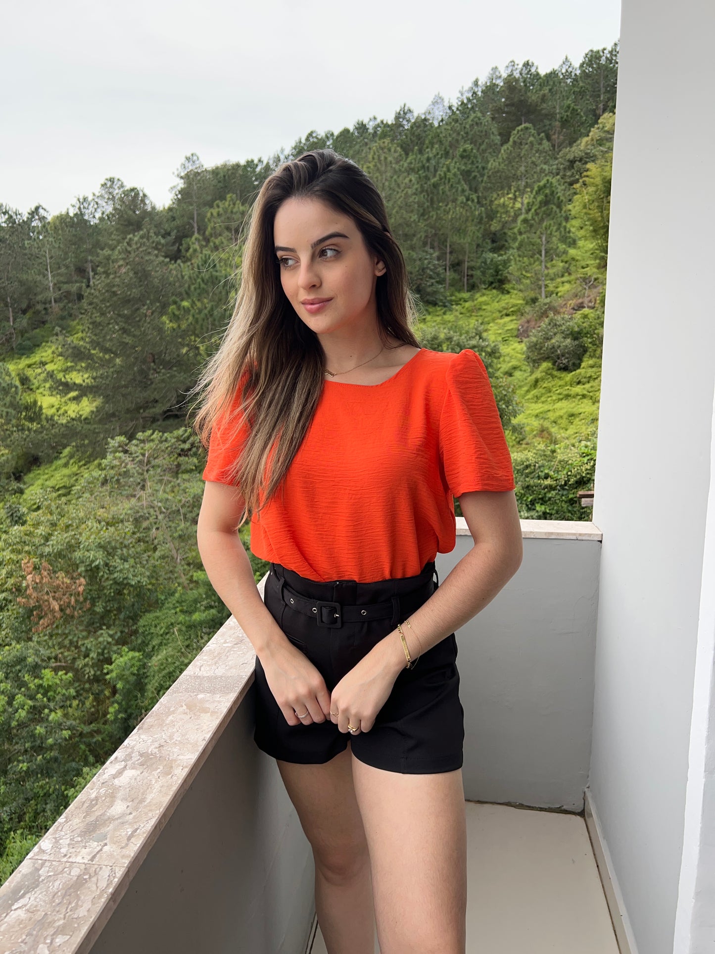 Blusa cey manga bufante