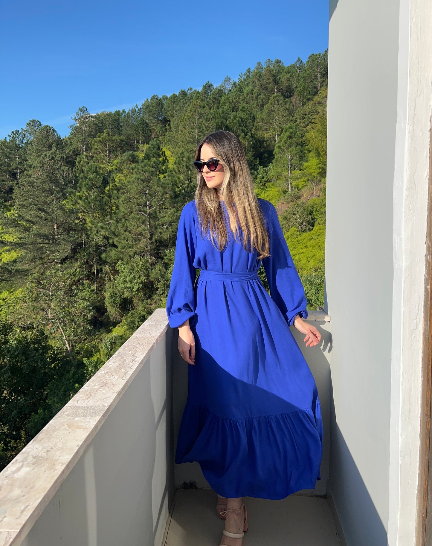 Vestido midi twill