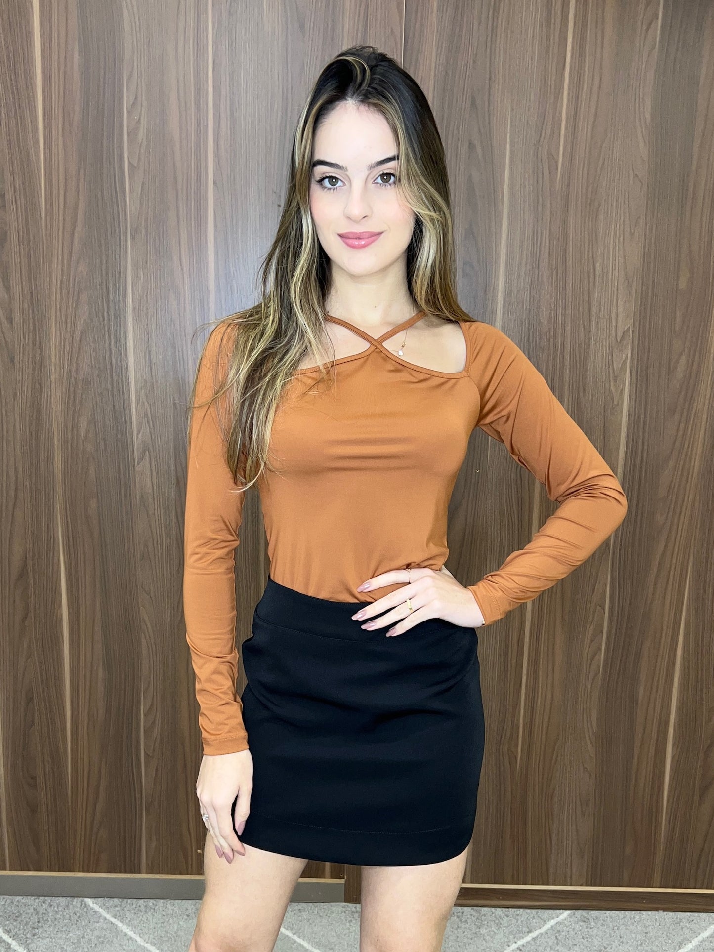 Blusa fluity recortes