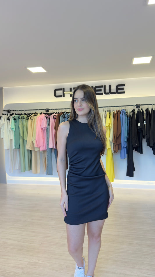 Vestido Curto Canelado