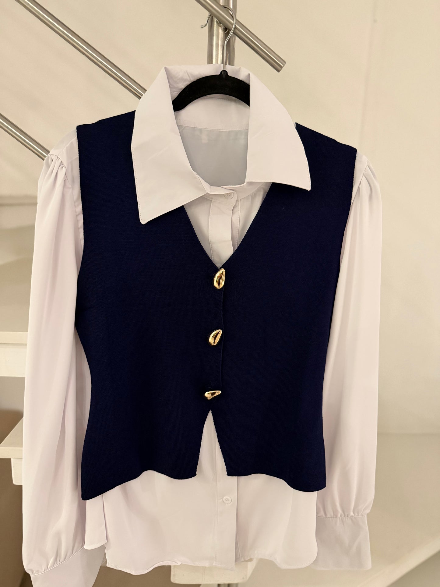 Colete Tricô + Camisa