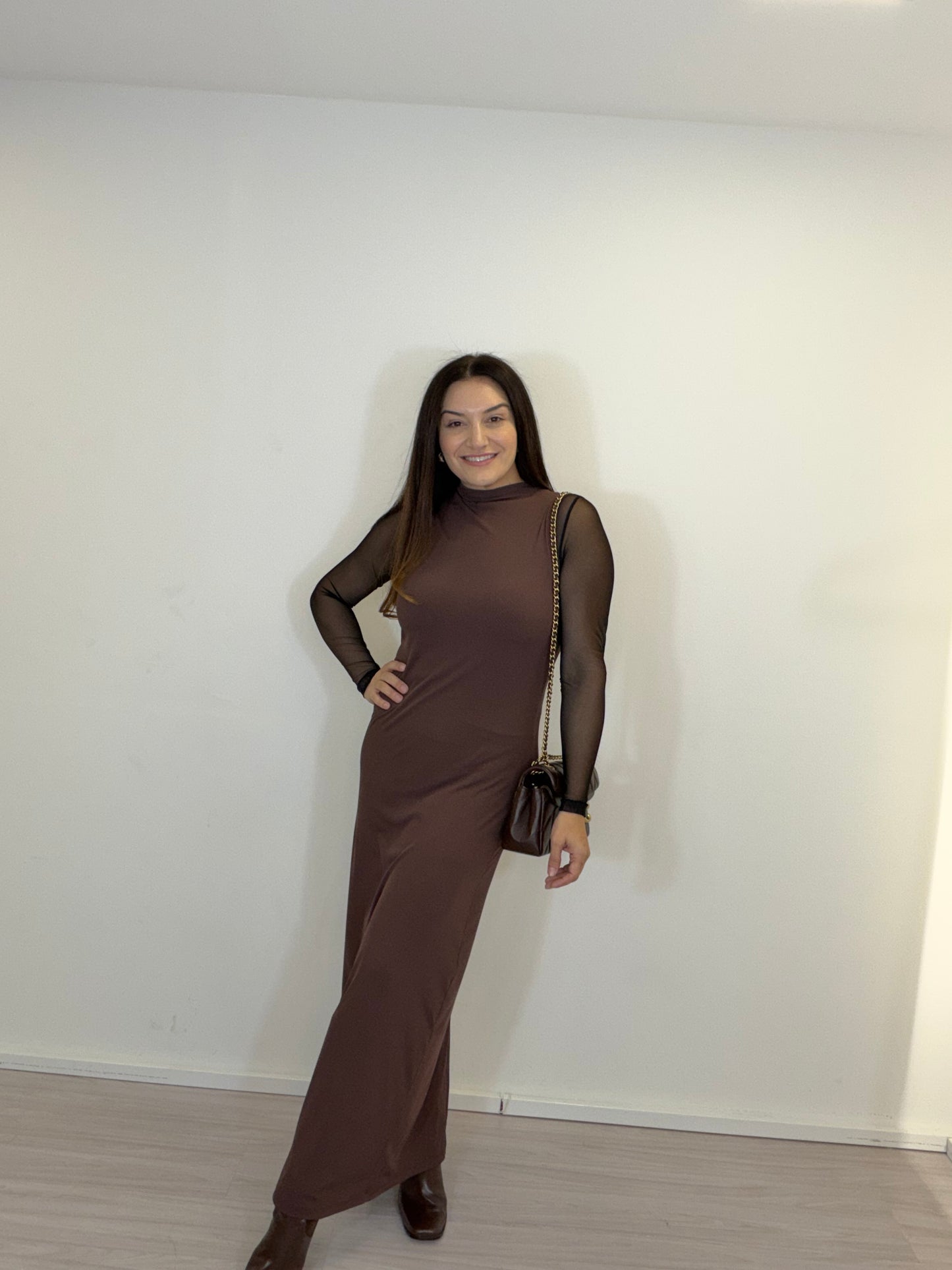 Vestido Regata Canelado Poliamida