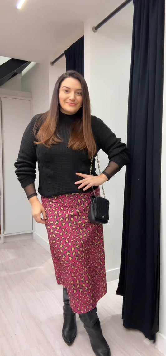 Saia Midi Animal Print