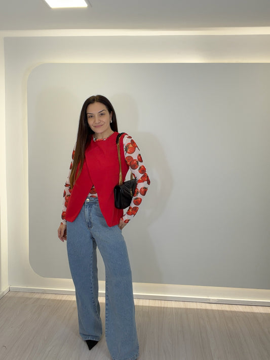 Blusa Tule Tomates