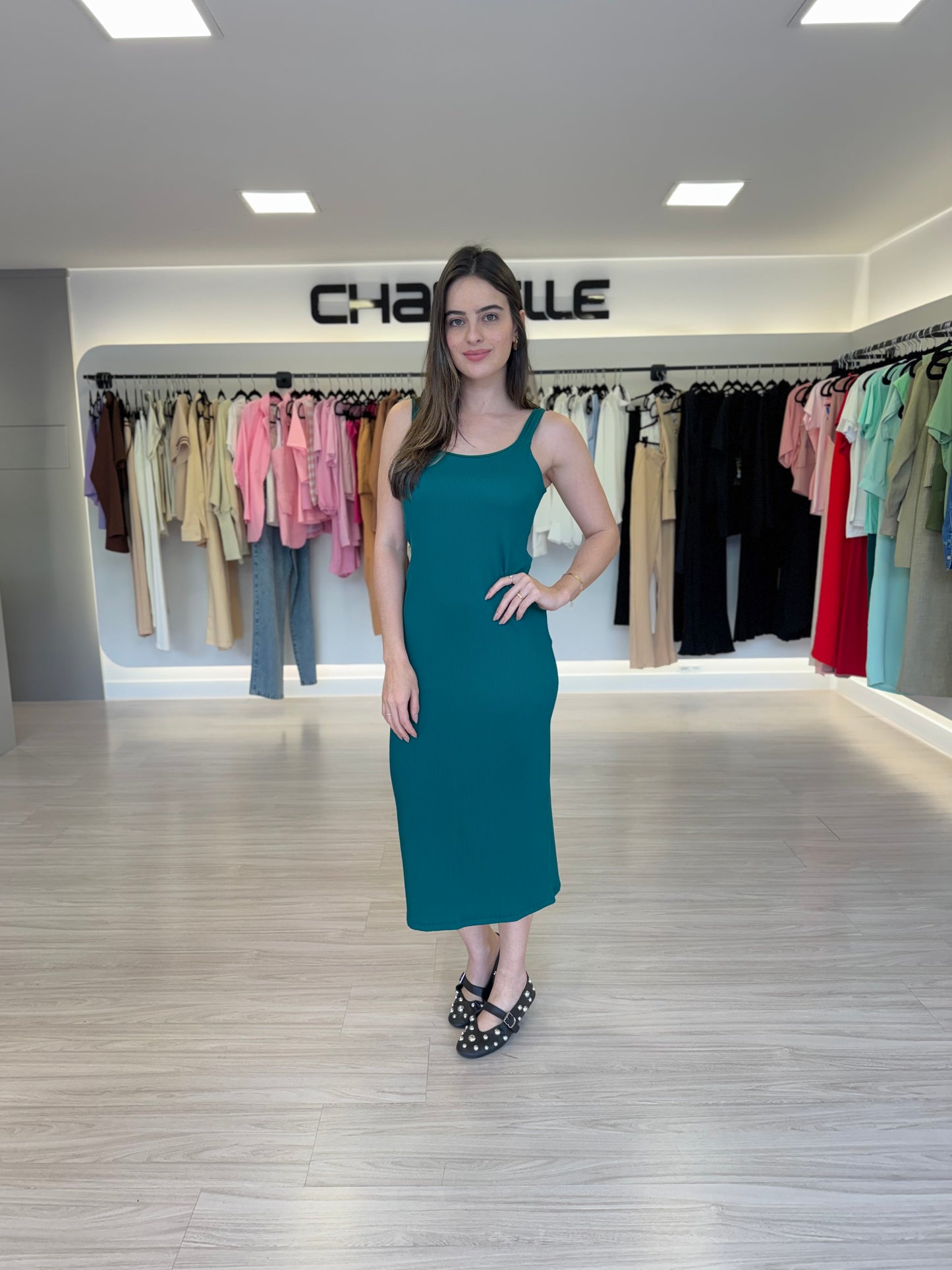 Vestido Alça Canelado