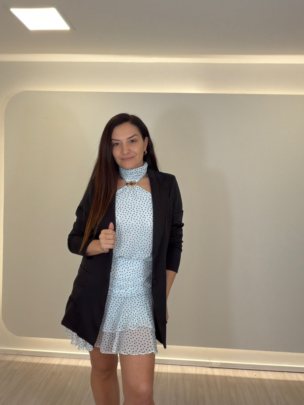 Vestido Chiffon poá