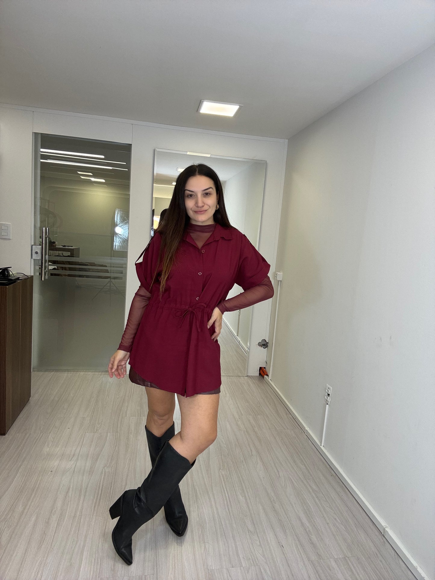 Parka de manga curta