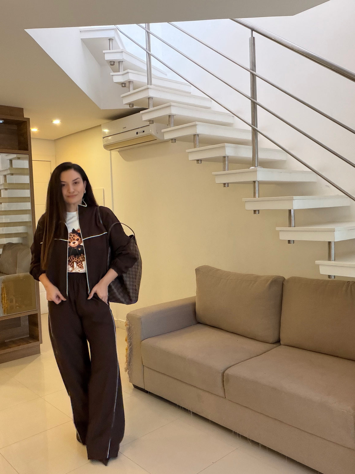Conjunto Calça Wide Leg e Jaqueta