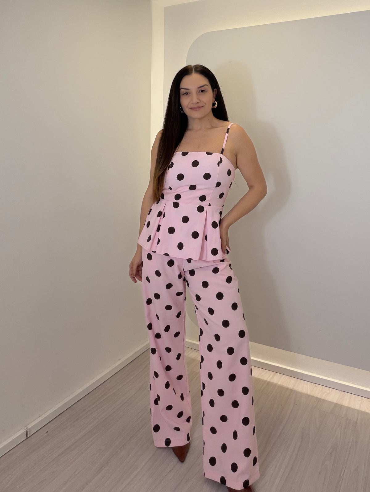 Blusa Peplum Poá