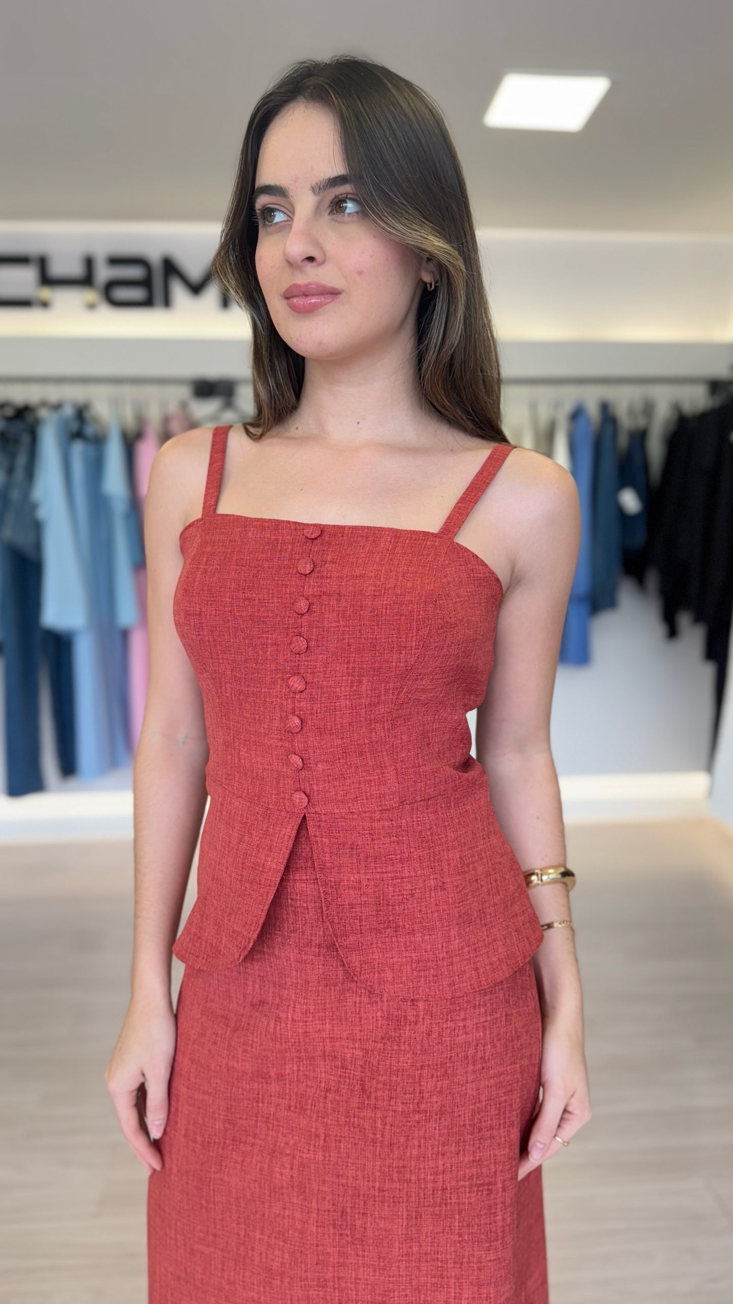 Calça Wide Leg Linhão