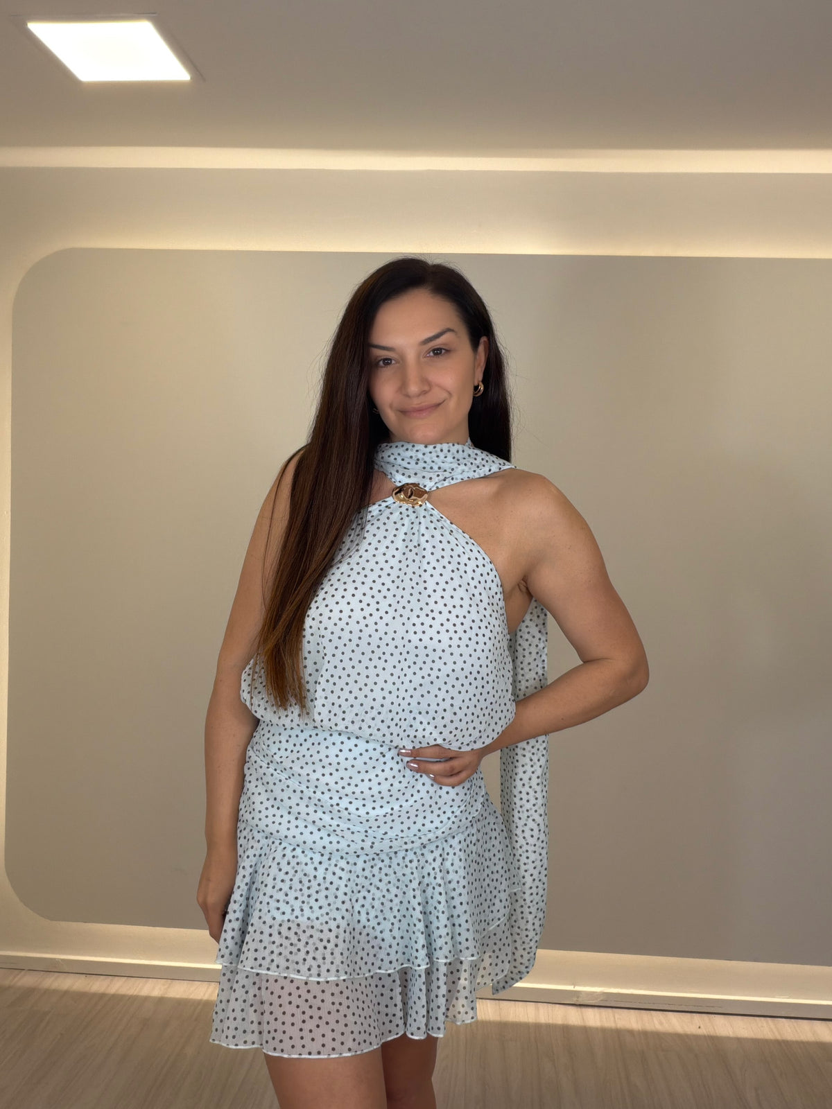 Vestido Chiffon poá
