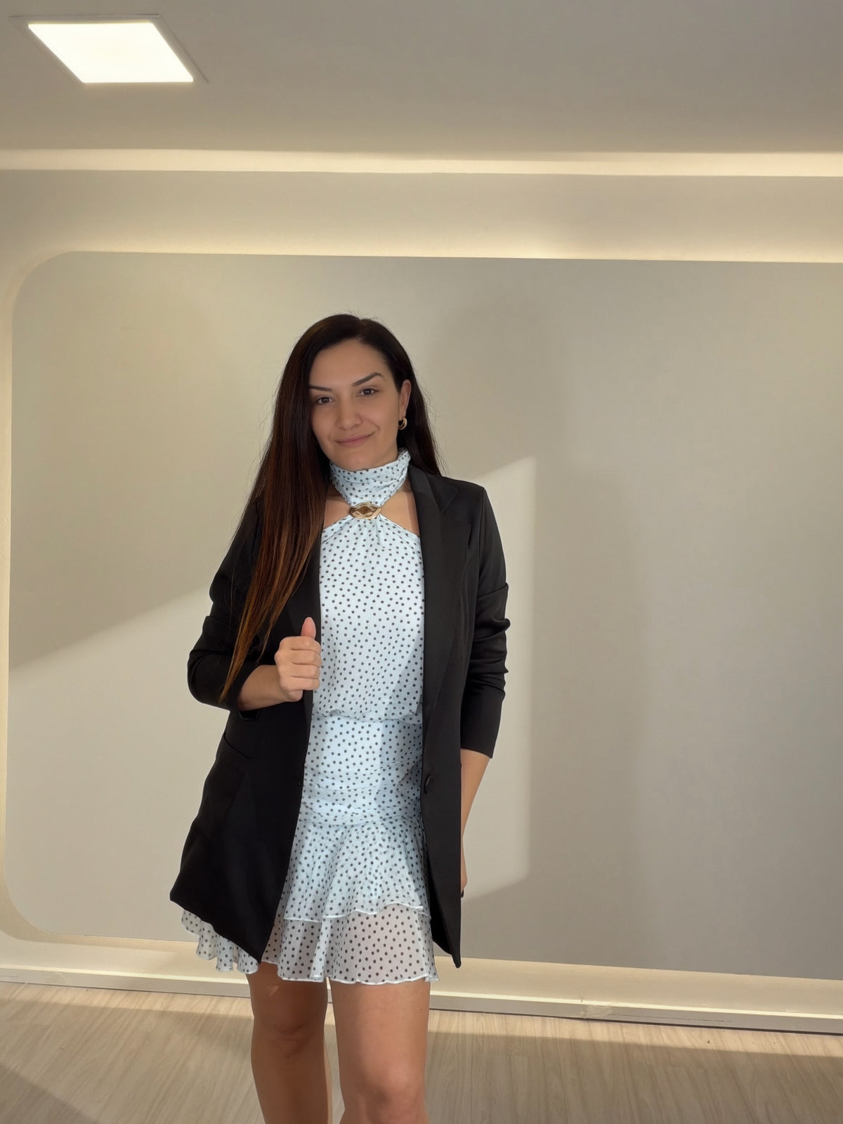 Vestido Chiffon poá