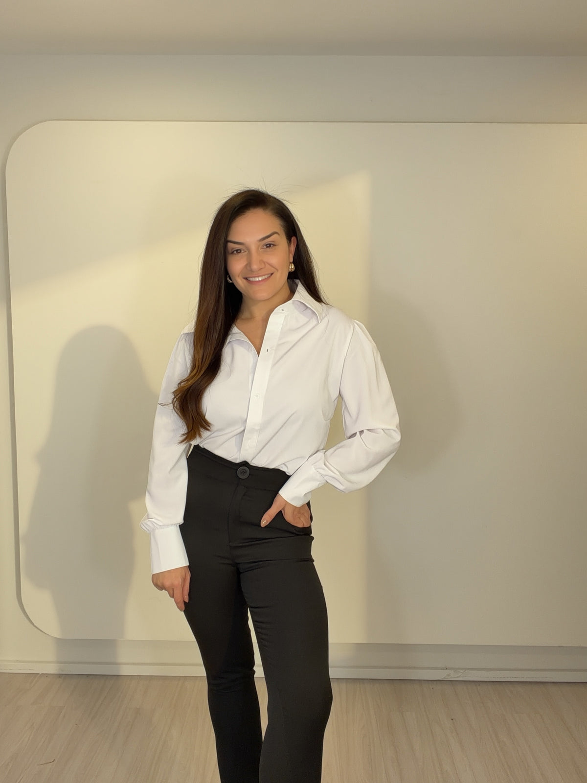 Camisa Branca Gola Estruturada