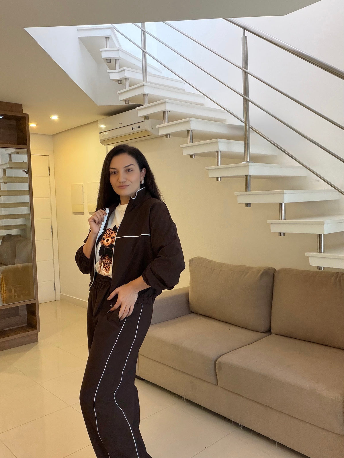 Conjunto Calça Wide Leg e Jaqueta