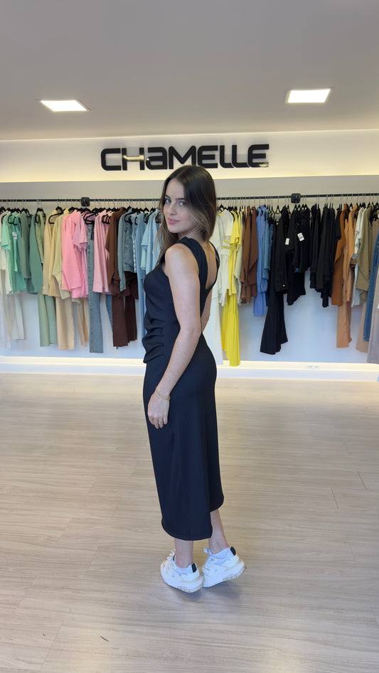 Vestido Midi Canelado