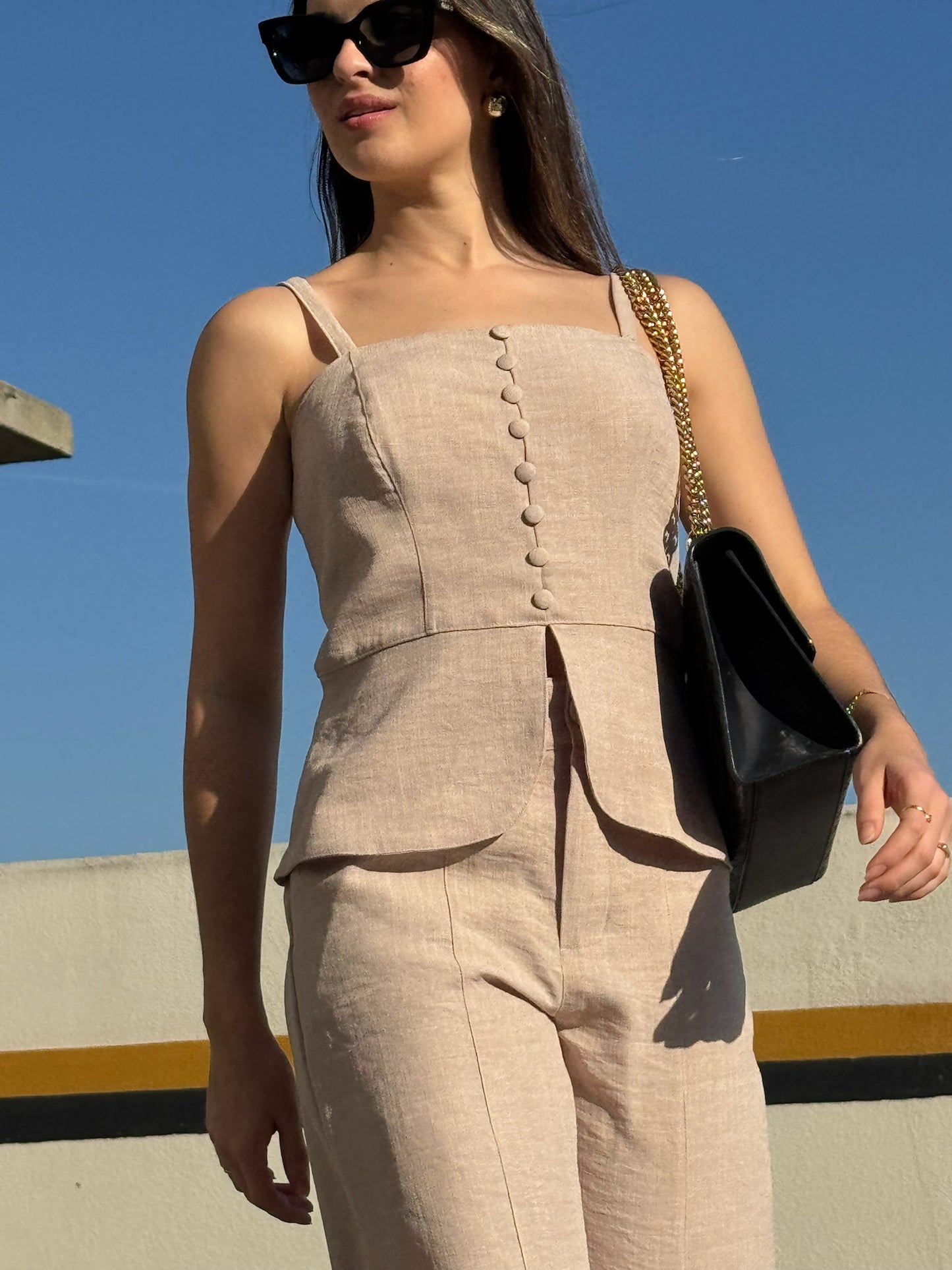 Calça Wide Leg Linhão